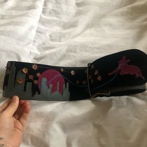 NYC skyline leather belt